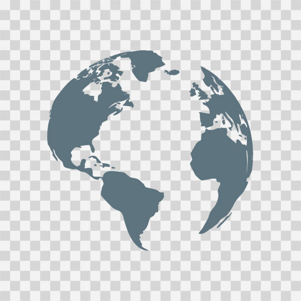 globus erde vektor-illustration, weltplanet im flachen stil - global stock-grafiken, -clipart, -cartoons und -symbole