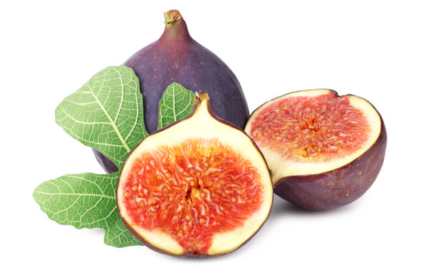 istock Fig fruits with green leaf and slices isolated on white background 1225758427
