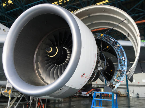 istock Engine aircraft opened for maintenance period check,aviation service and industrial. 1225758558