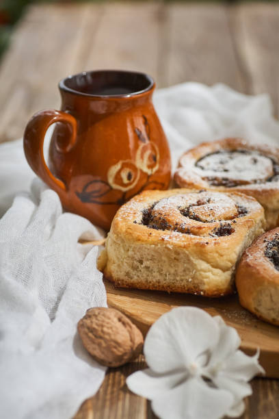 istock Basket of homemade buns with jam 1225761741