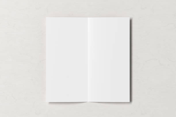 istock Blank square leaflet cover. Bi-fold or half-fold brochure isolated with clipping path. 1225771417
