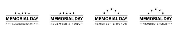 Memorial day banner design. Vector isolated design elements. Memorial day poster concept design. Remember and honor. Memorial day banner design. Vector isolated design elements. Memorial day poster concept design. Remember and honor. EPS 10 memorial day weekend stock illustrations