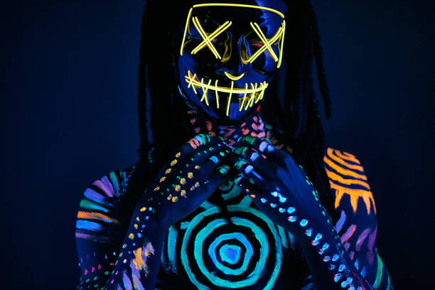 istock unrecognizable incognito male in UV mask 1225774813