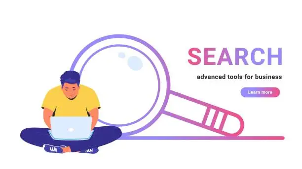 Vector illustration of Search - advanced tools for business