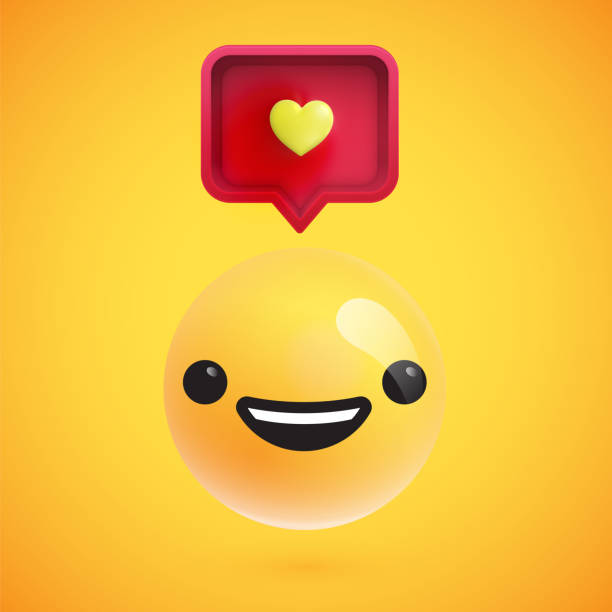 istock High detailed emoticon with a heart sign, vector illustration 1225776120