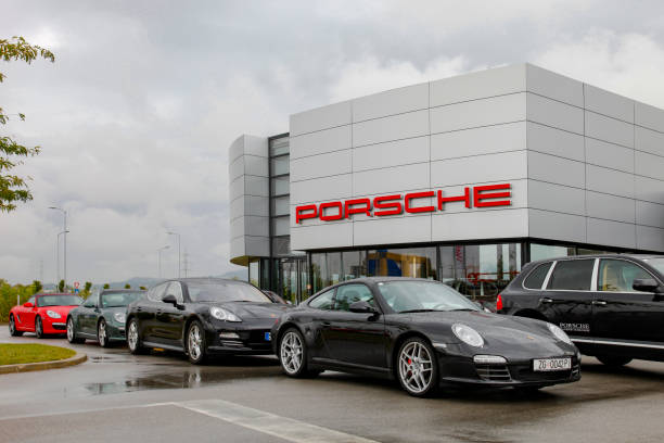 Porsche dealership stock photo