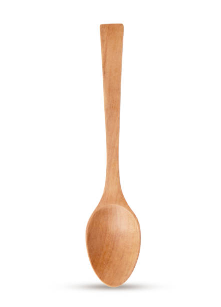 istock Close up wooden spoon isolated on white background with clipping paths for graphic design. 1225779327