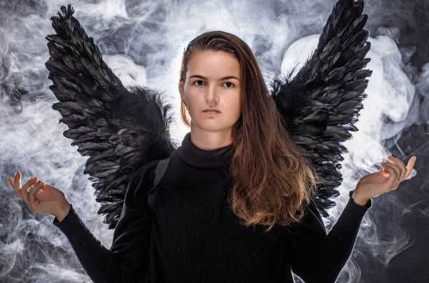 istock Black Winged Female Angel 1225781403