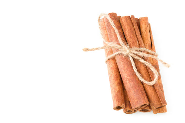 istock cinnamon isolated on a white background. Food. top view 1225781438