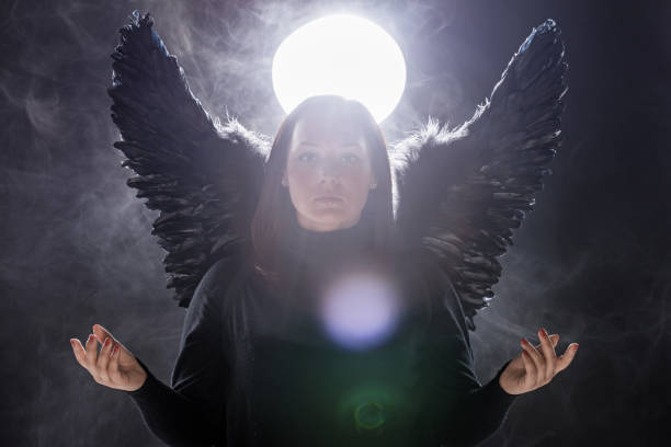 istock Black Winged Female Angel 1225781471