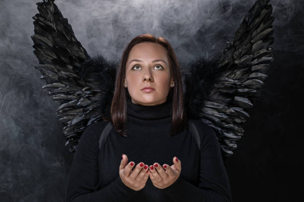istock Black Winged Female Angel 1225781474