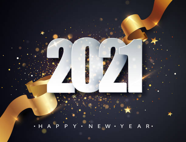 2021 Happy New Year vector background with golden gift ribbon, confetti, white numbers. Christmas celebrate design. Festive premium concept template for holiday 2021 Happy New Year vector background with golden gift ribbon, confetti, white numbers. Christmas celebrate design. Festive premium concept template for holiday. 2021 stock illustrations