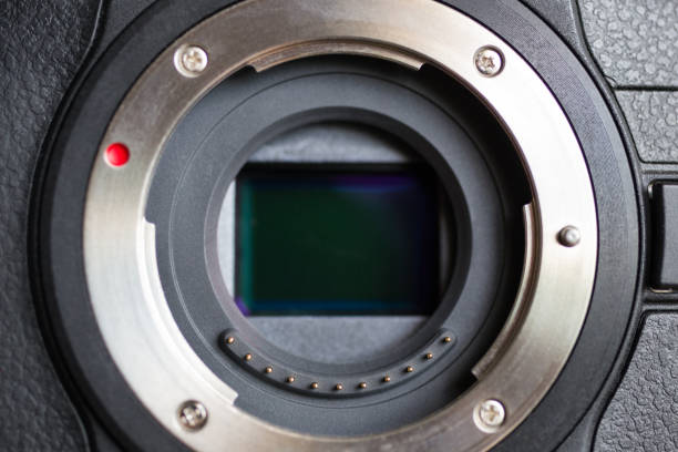 istock Close up background of digital camera sensor. Professional photography technology concept 1225790024