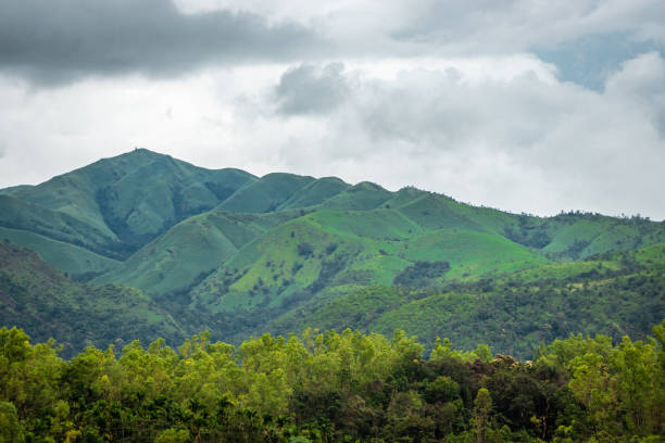 istock mountain coverd with clouds and green forests 1225793191