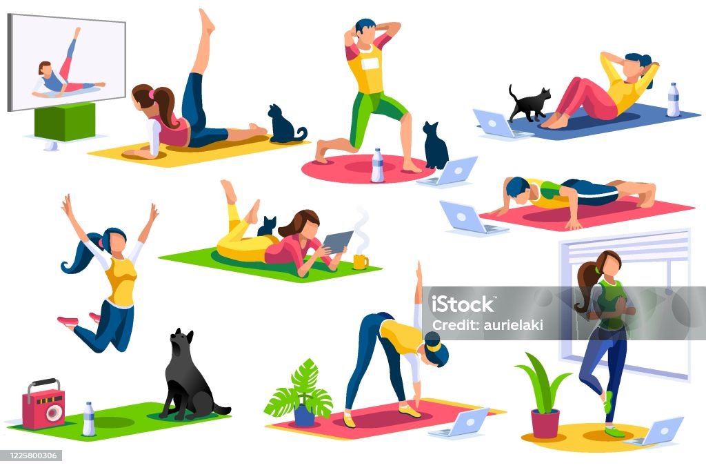 Sport exercises collection  Healthcare Illustrations ~ Creative Market