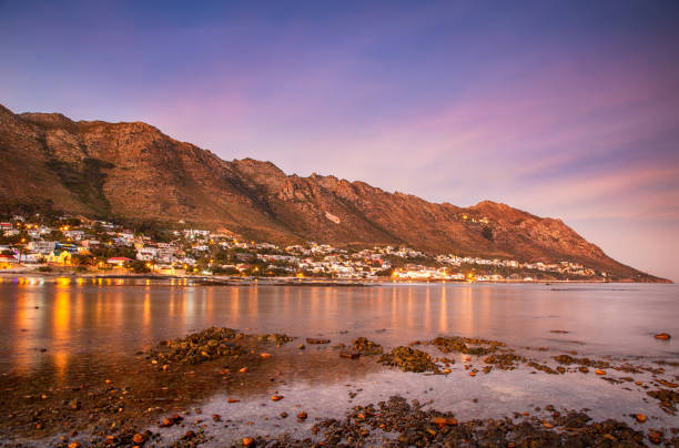 Scenic view of the Gordon's Bay, South Africa. Scenic view of the Atlantic ocean. gordons bay stock pictures, royalty-free photos & images