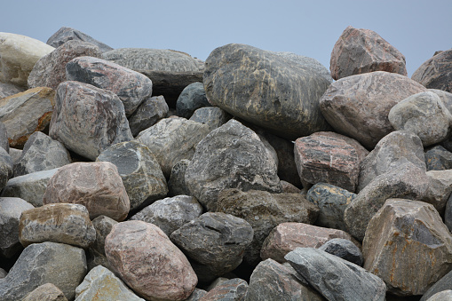 A pile of rock boulders at a quarry