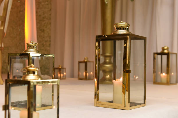 istock Golden decorative candle light fixture 1225804692