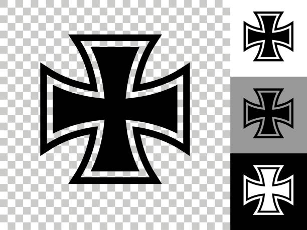 Iron Cross Icon on Checkerboard Transparent Background Iron Cross Icon on Checkerboard Transparent Background. This 100% royalty free vector illustration is featuring the icon on a checkerboard pattern transparent background. There are 3 additional color variations on the right.. iron cross stock illustrations