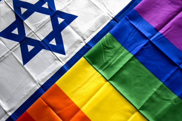 istock Close-up LGBT and Israeli flags 1225805876