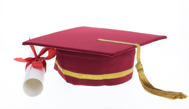 istock red graduation cap isolated on white background 1225807541