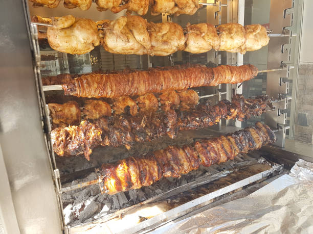 istock chicken chickens  on the skewer  roasted chicken  meat 1225807608
