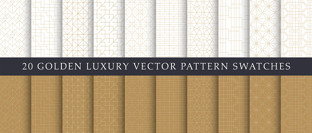 Luxury elegant geometric vector patterns pack