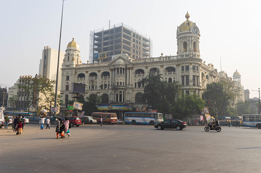 Kolkata, India - December 27, 2018: Kolkata, former British empire capital city located nearby Bengal bay.