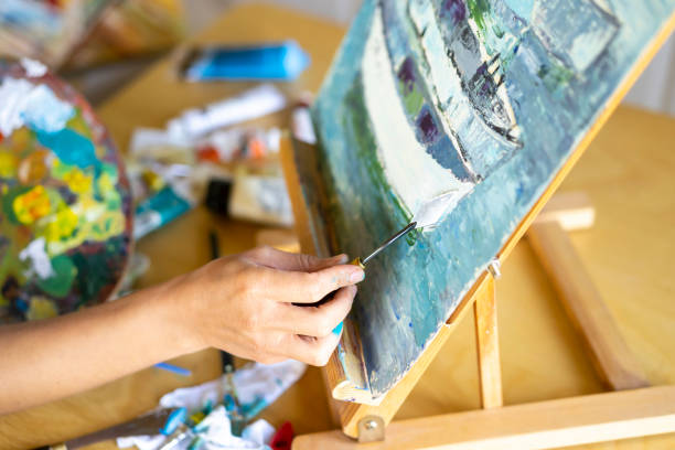 istock Oil painting in blue 1225815713