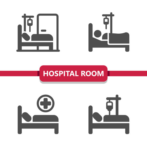 Hospital Room Icons Professional, pixel perfect icons optimized for both large and small resolutions. EPS 10 format. hospital ward stock illustrations