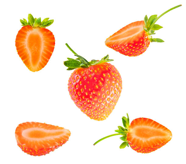 istock Collection set of fresh strawberry isolated on white background 1225818699