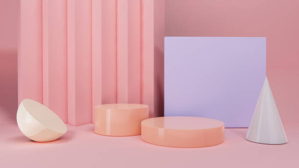 istock cosmetics circle stand in pastel background,3d rendering design 1225821812