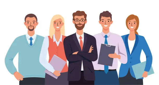 Vector illustration of business office group team people