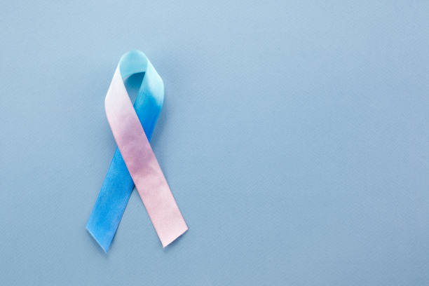 istock World Thyroid day background. Teal, pink and blue ribbon. 1225823358