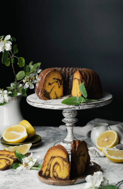 istock Chocolate and pumpkin bundt cake and lemon zest 1225823952