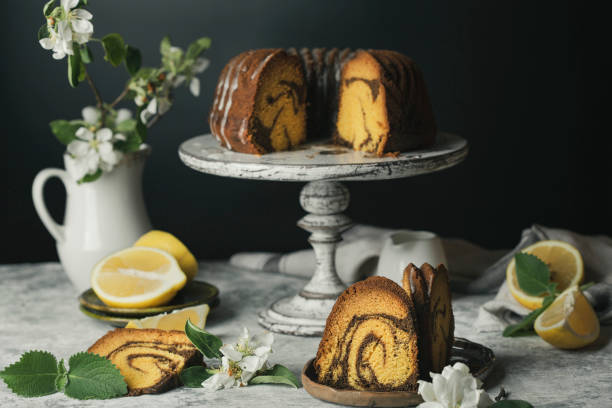 istock Chocolate and pumpkin bundt cake and lemon zest 1225823963