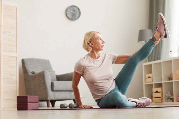 istock Woman stretching her leg 1225828012
