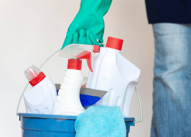 istock Cleaning Lady Holding Cleaning Bucket 1225831952