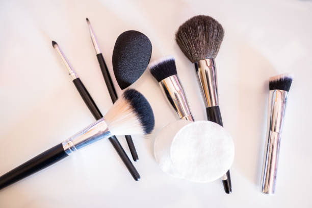 istock Various make-up brushes together with a make-up removal tassel and makeup sponge 1225836685
