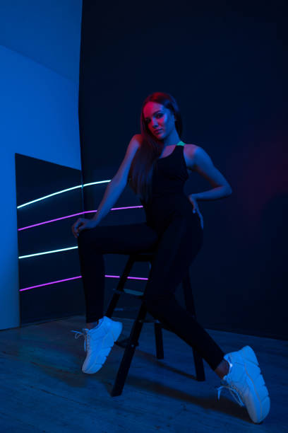 istock Studio portrait of a beautiful attractive athletic slim gir. 1225837099