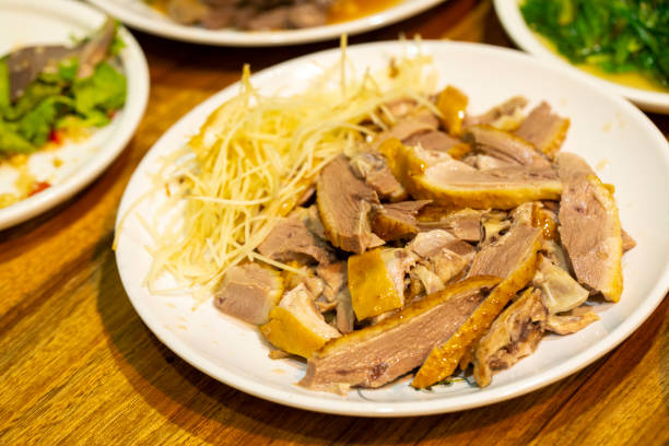 Taiwan, gourmet, traditional, snacks, smoked goose stock photo