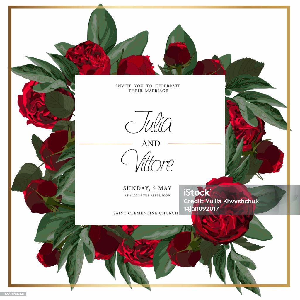 Ilustración de Invitación De Boda De Tarjeta Con Flores Rojas Rosa Y Hojas Plantillas De Moda Floral Para Banner Folleto Póster Saludo y más Vectores Libres de Derechos de Amor - iStock Ilustración de Invitación De Boda De Tarjeta Con Flores Rojas Rosa Y Hojas Plantillas De Moda Floral Para Banner Folleto Póster Saludo y más Vectores Libres de Derechos de Amor - iStock