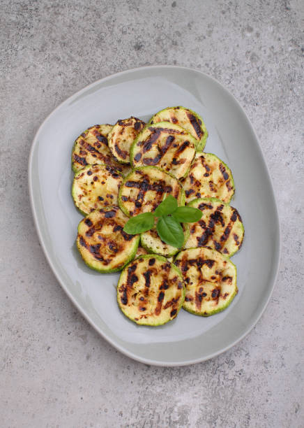 istock zucchini cut into slices and grilled fried 1225840889