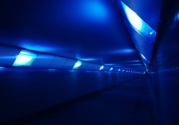 Empty city corridor with no people background