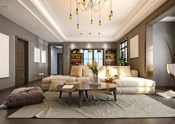istock 3D Render of Living room 1225846661