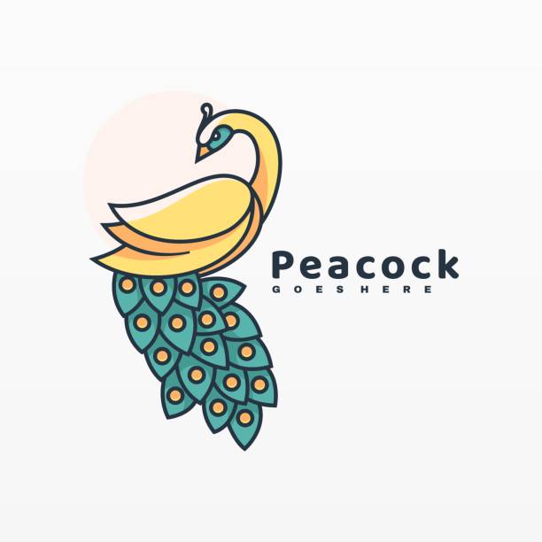 Vector Illustration Peacock Simple Mascot Style Stock Illustration -  Download Image Now - Peacock, Icon, Bird - iStock