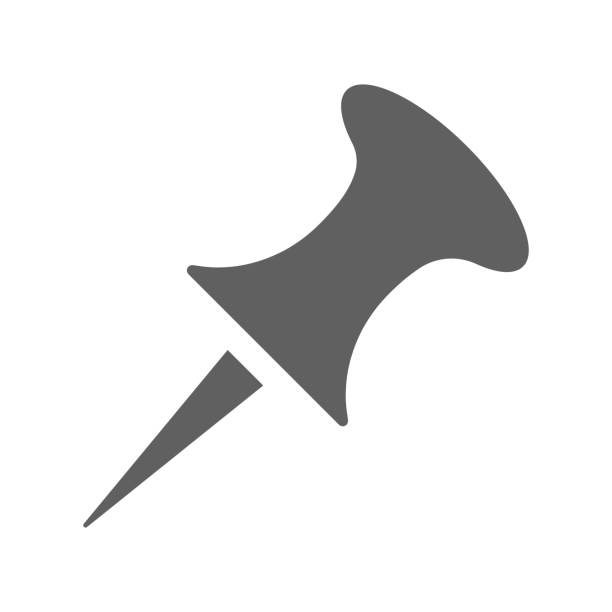 Thumbtack Gray Icon, Pin, Vector Graphics Nice design of the Thumbtack Icon, Pin, Vector Graphics for commercial, print media, web or any type of design projects. pinning stock illustrations