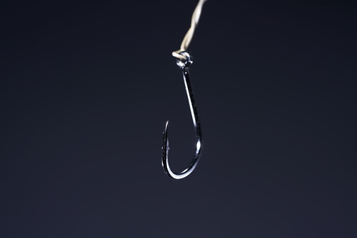 This is a fishing hook made of forged steel with re-sharpening especially pointed and sharp