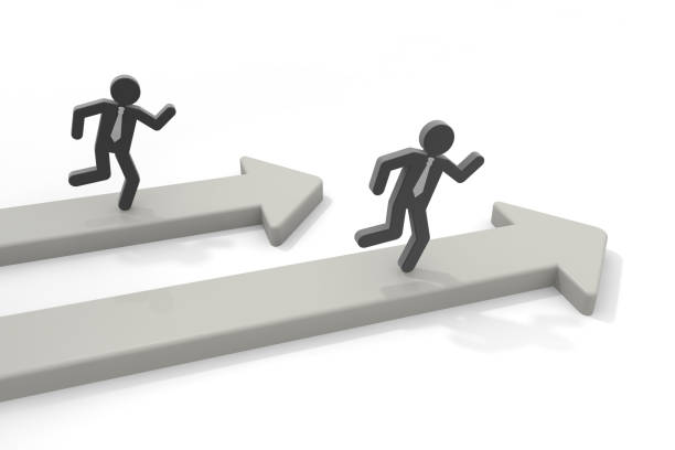 istock Two businessmen. Compete with rivals. 3D illustration 1225856362