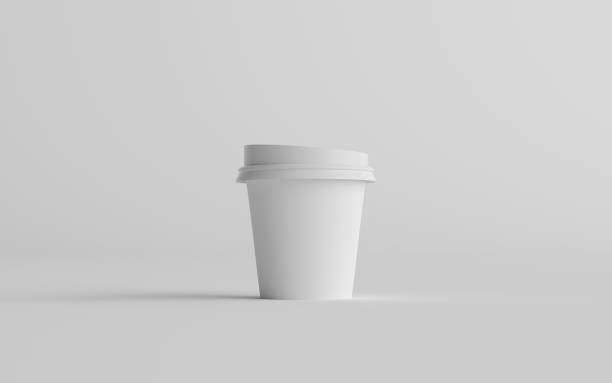 istock 4 oz. Single Wall Paper Espresso  Coffee Cup Mockup with White Lid - One Cup 1225859988